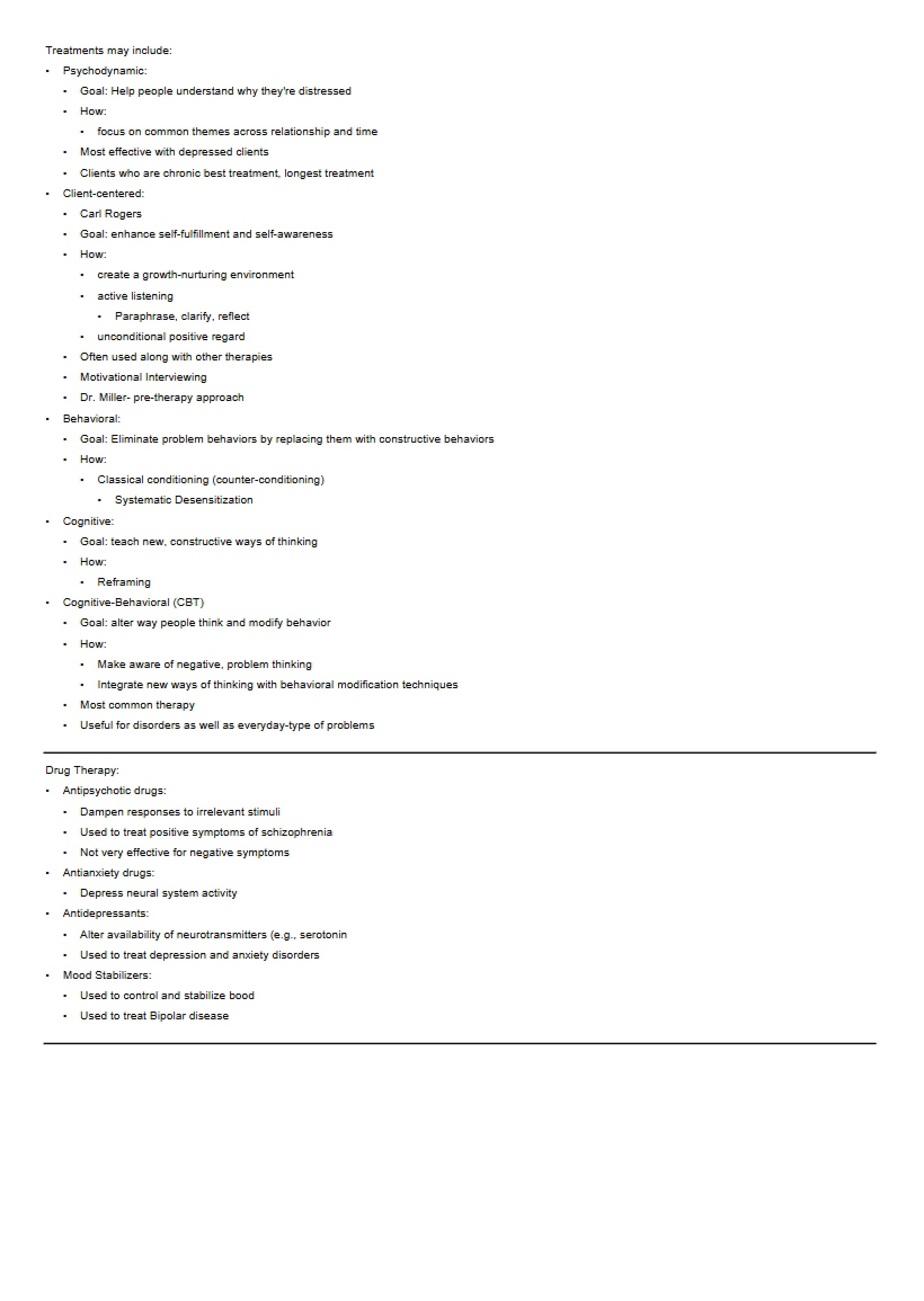 Psychological Treatments