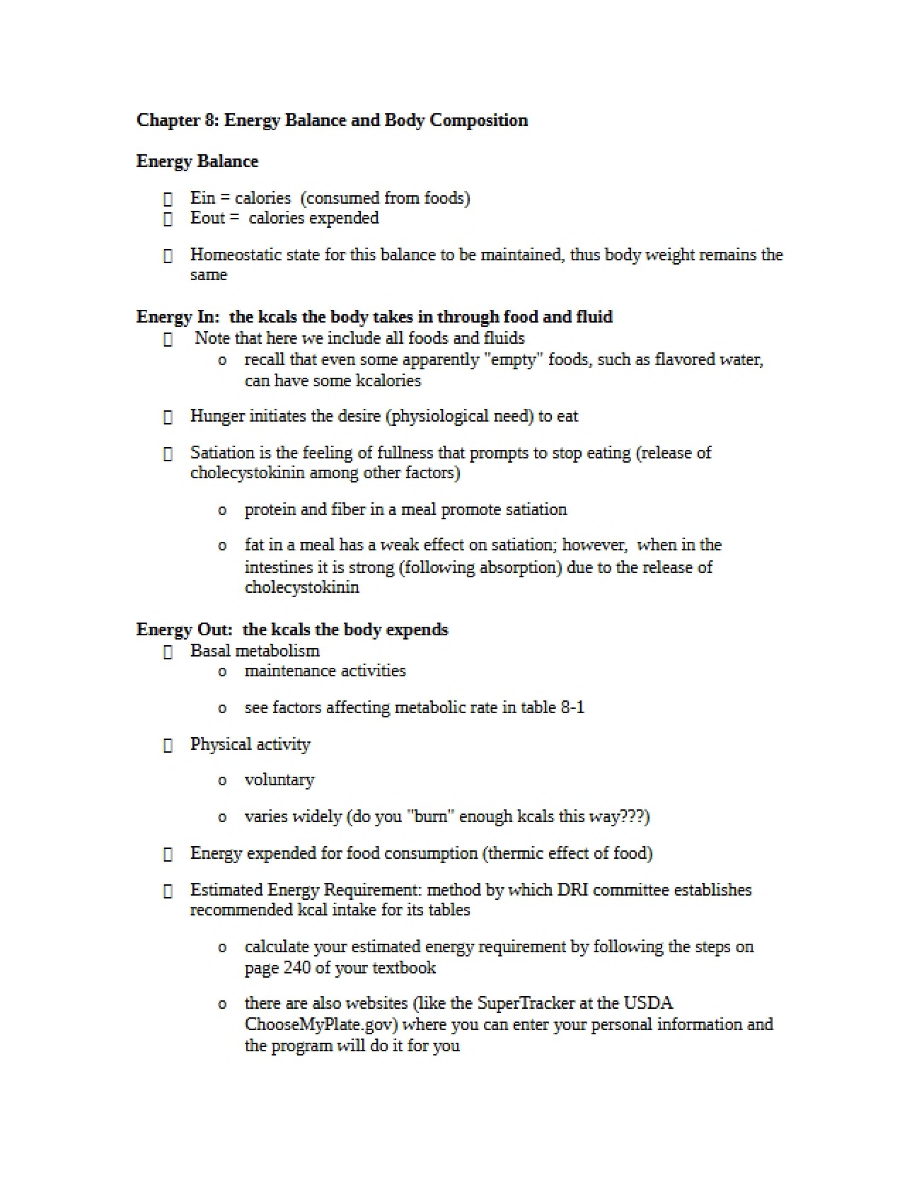Notes for Chapter Eight