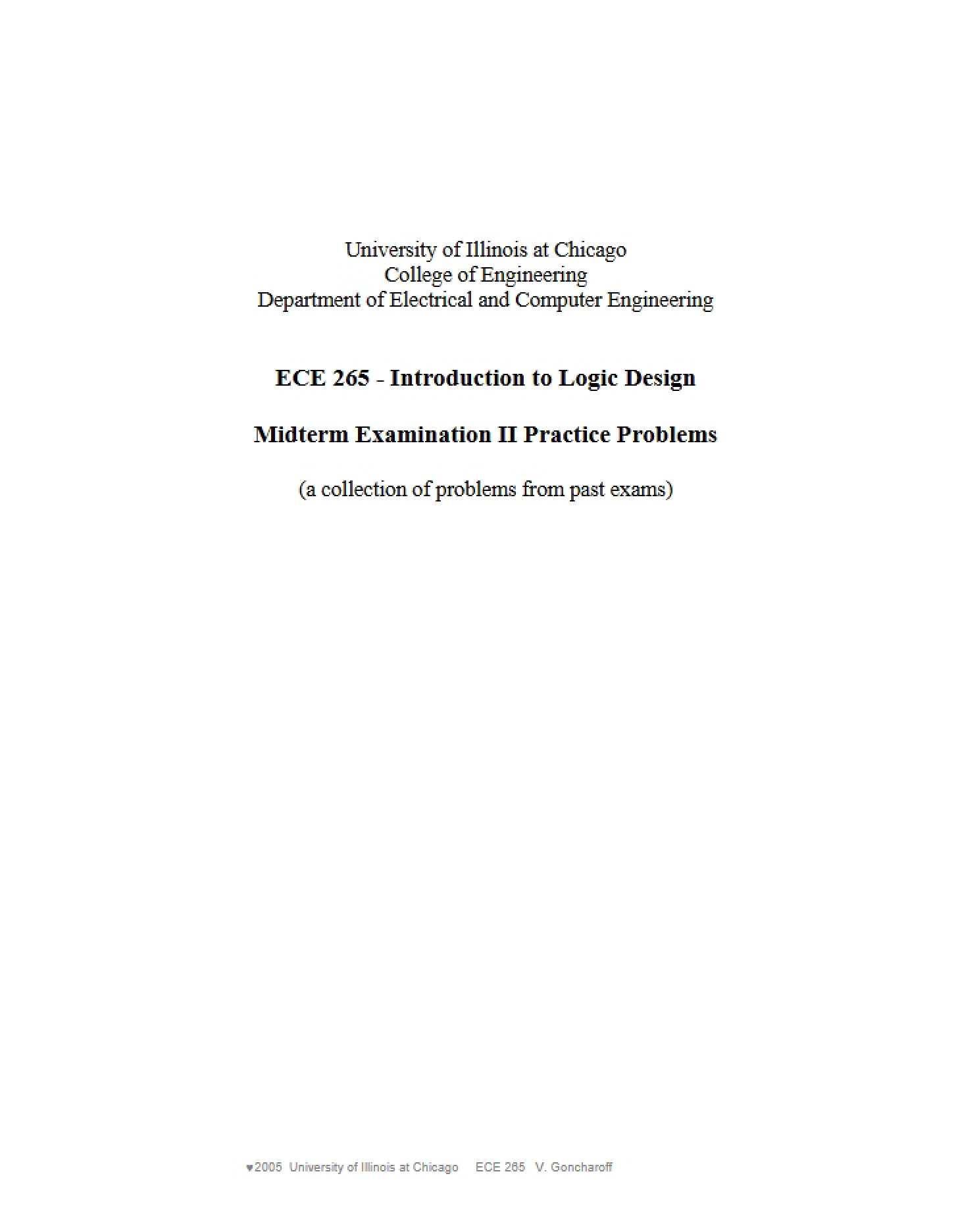 Practice Problems for Second Midterm