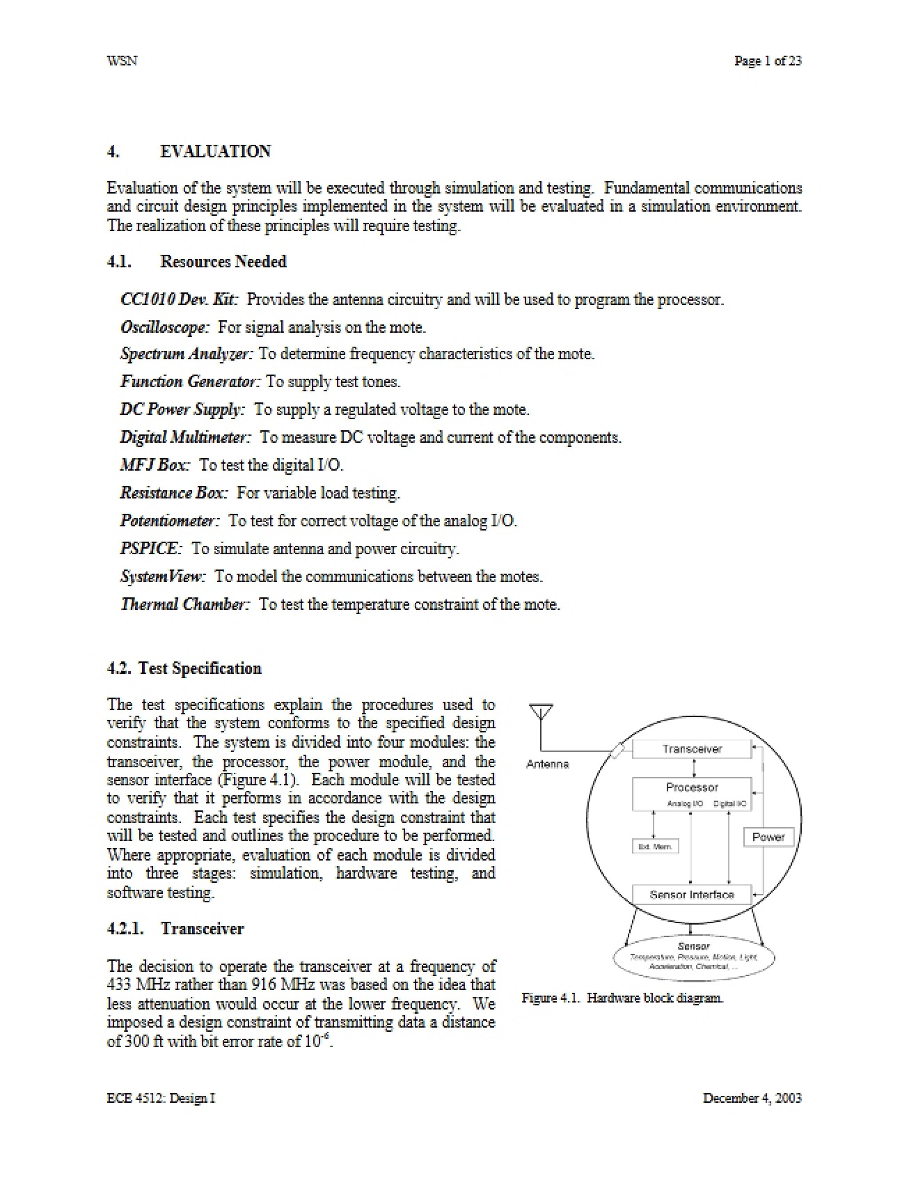 Evaluation of Project