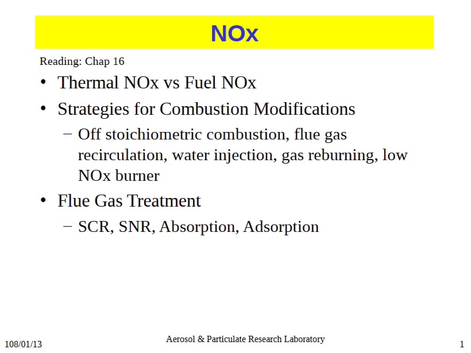 Fuel NOx Compared to Thermal NOx