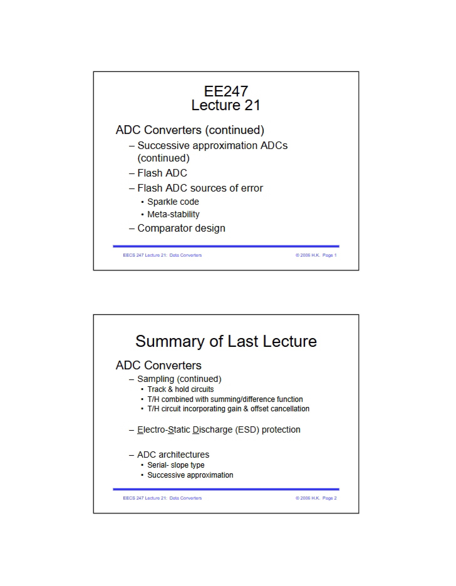 Teaching Notes - ELENG 247A