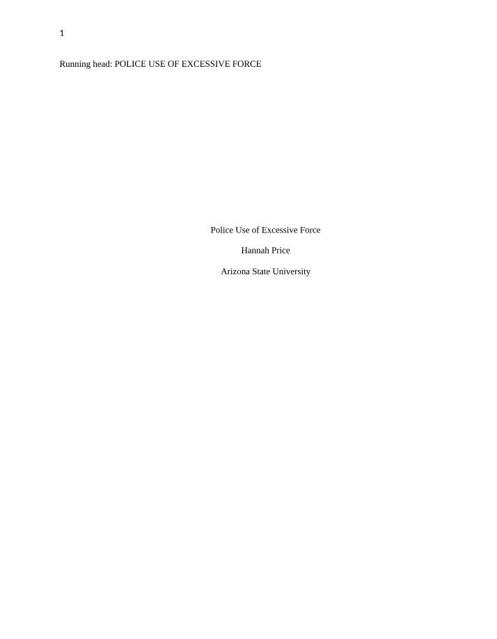 Excessive Force by Police