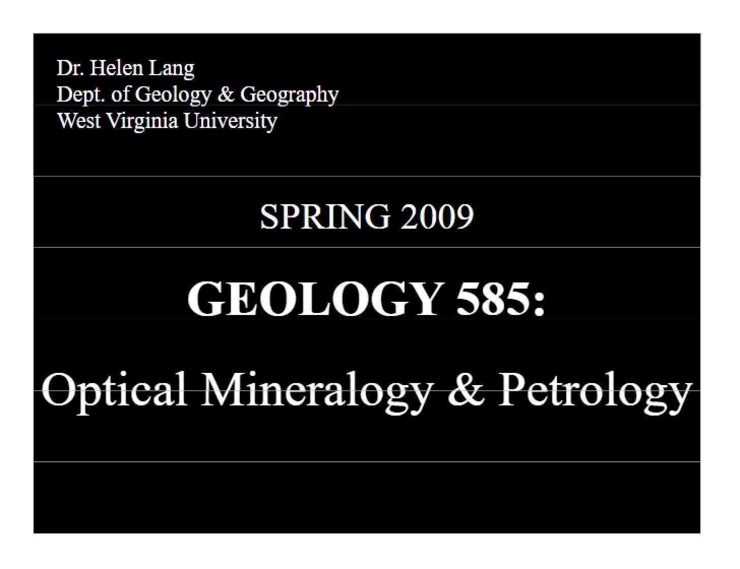 Optical Mineralogy and Petrology Notes