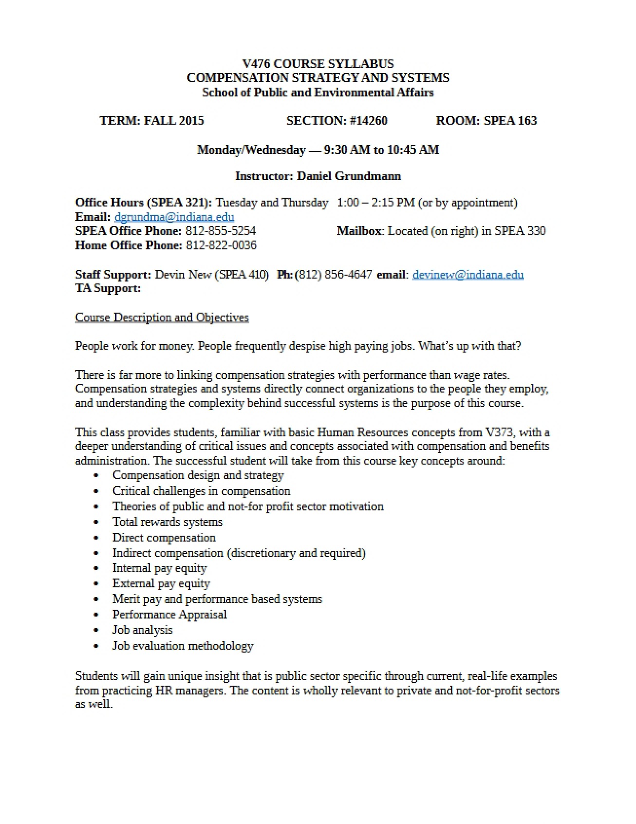 Competitive Strategy and Systems Course Overview (Fall 2015)