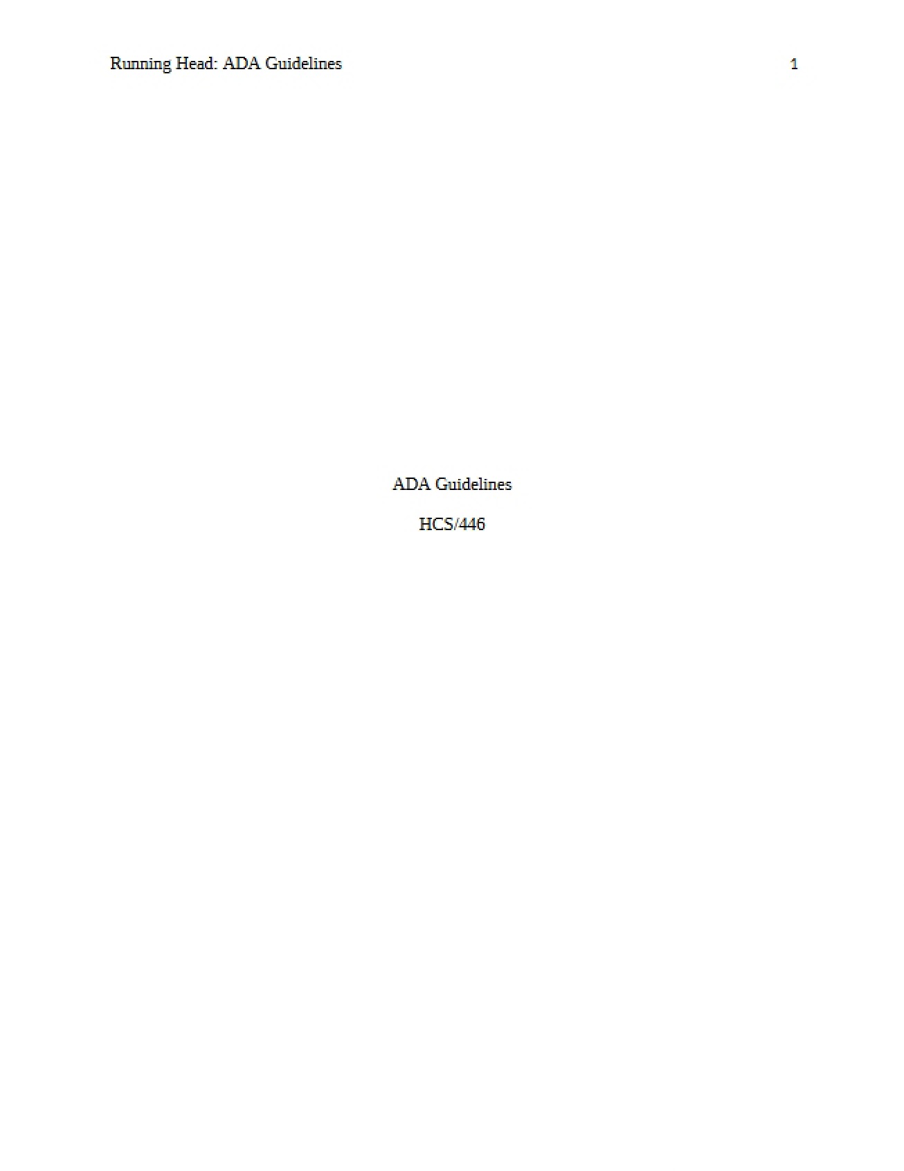 Standards of the ADA