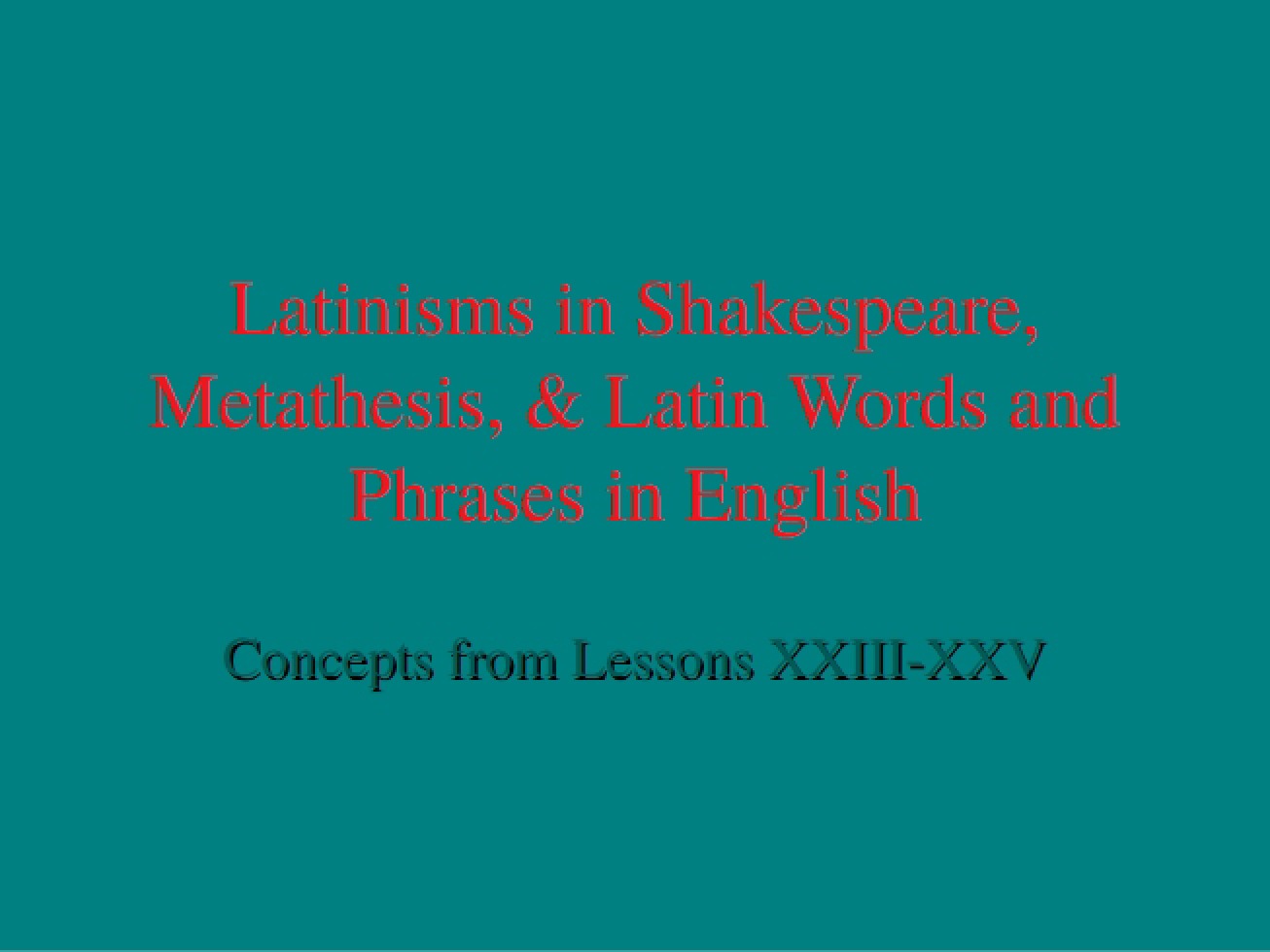 Latinisms in Shakespeare