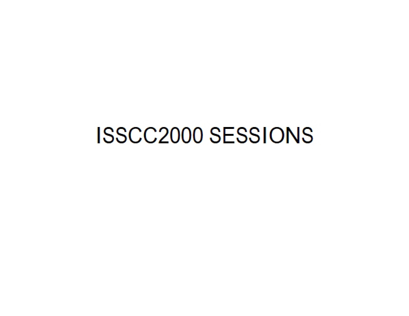 Sessions from ISSCC00
