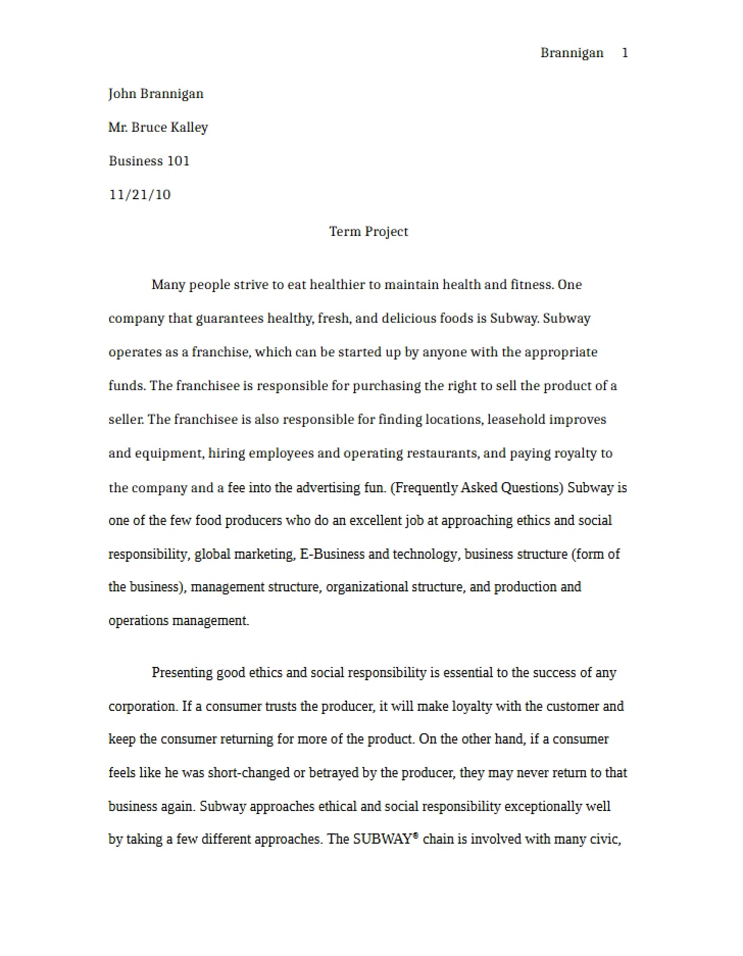 Paper on Business