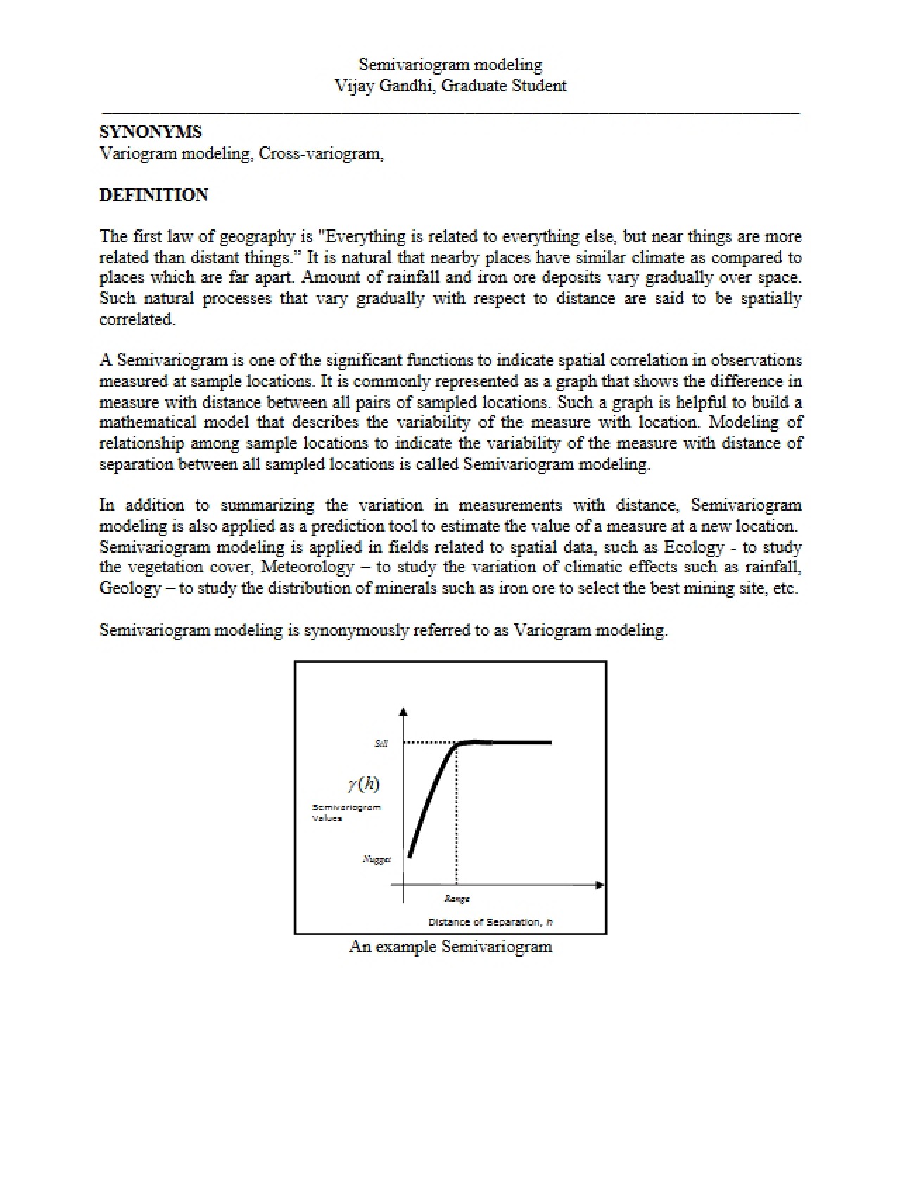 Modeling Semivariograms