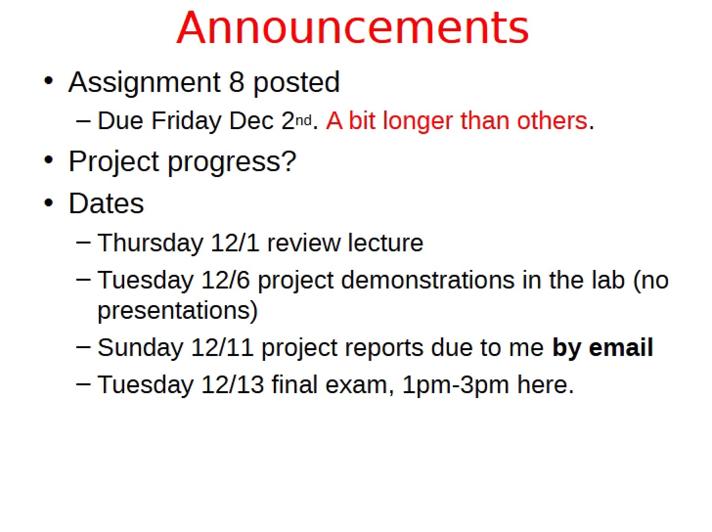 Notes on Lecture