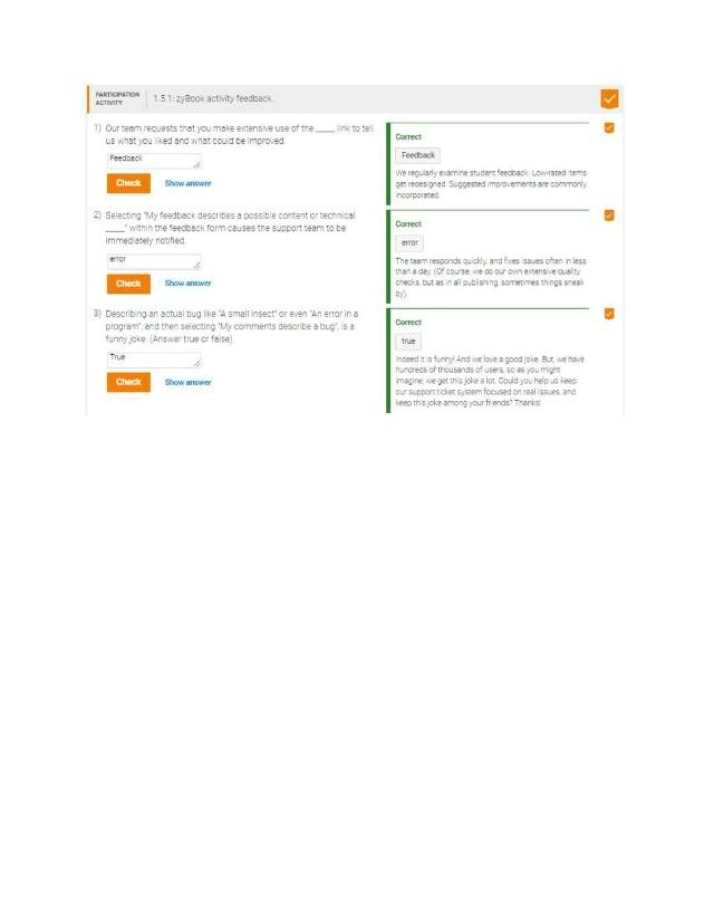 zyBook Activity 1.5.1 Feedback