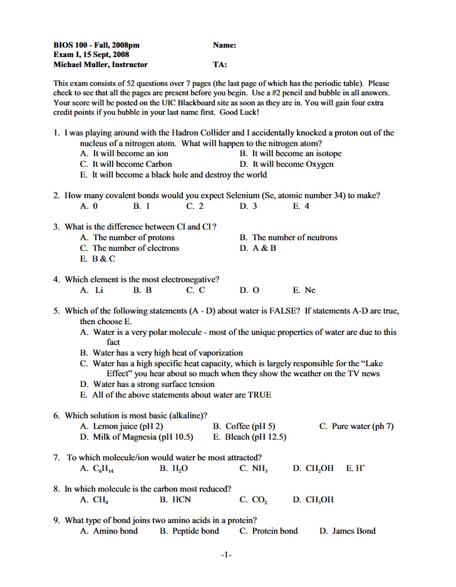 Initial Exam