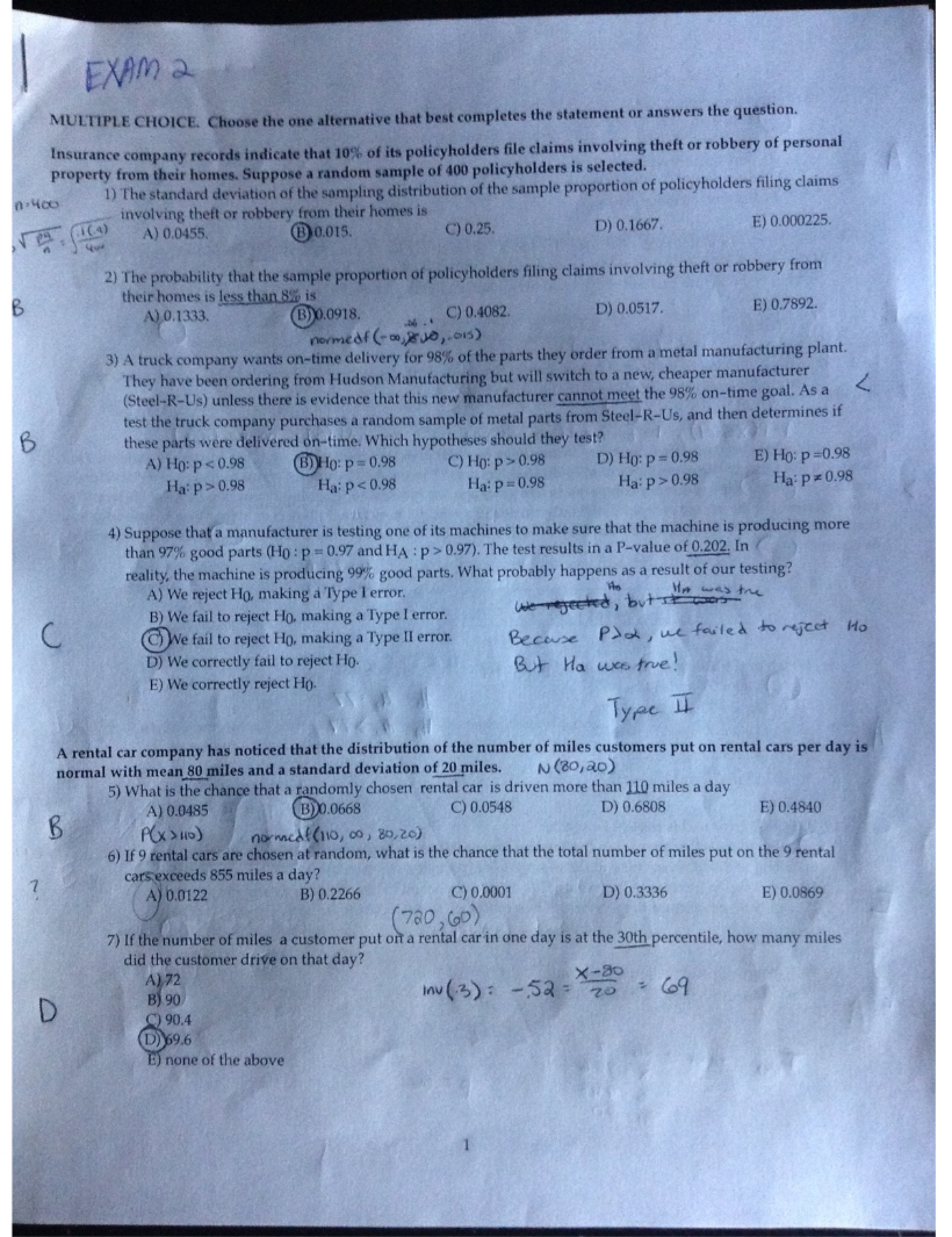 Second Exam - Statistics