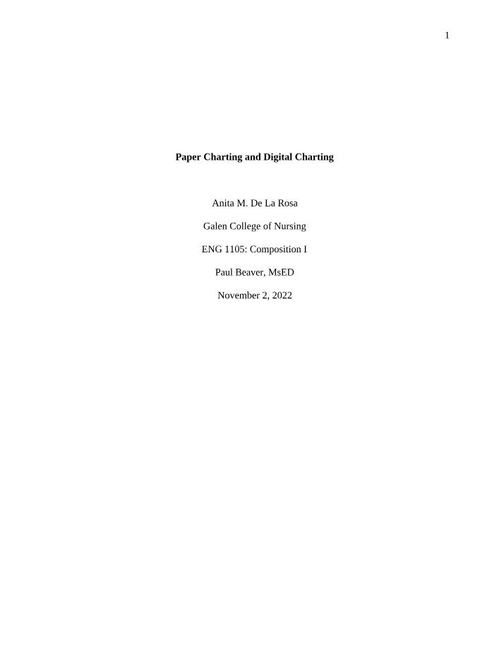 Paper vs. Digital Charting