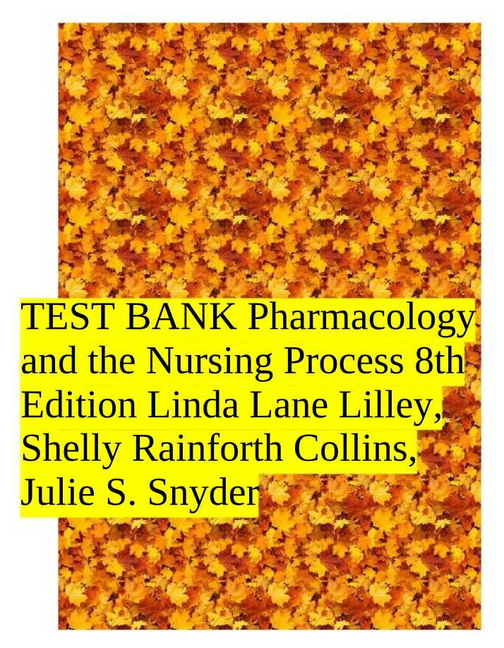 Pharmacology in the Nursing Process