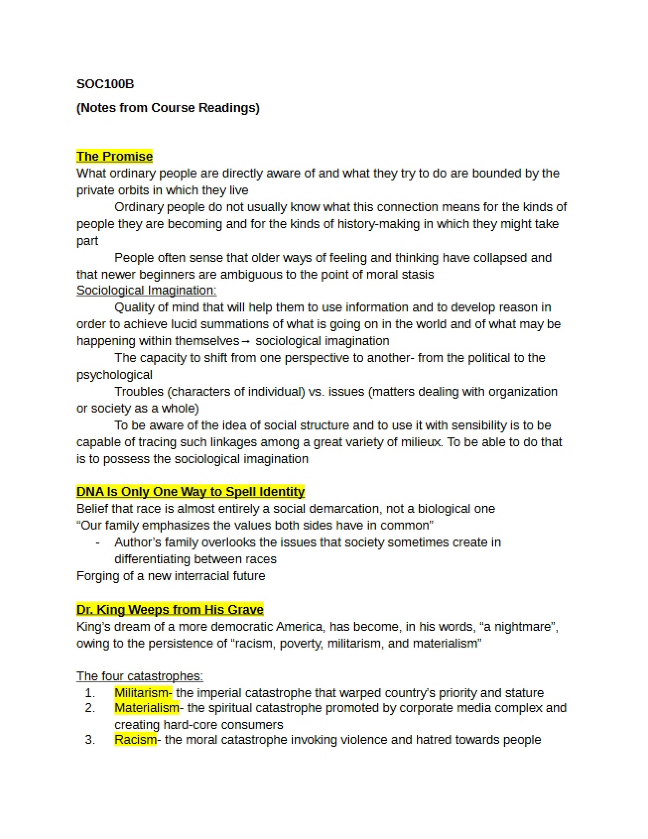 Fifth Set of Notes on Social Change