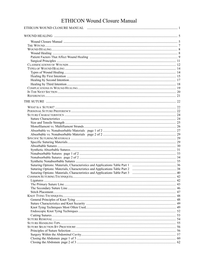 Wound Closure Manual - ETHICON
