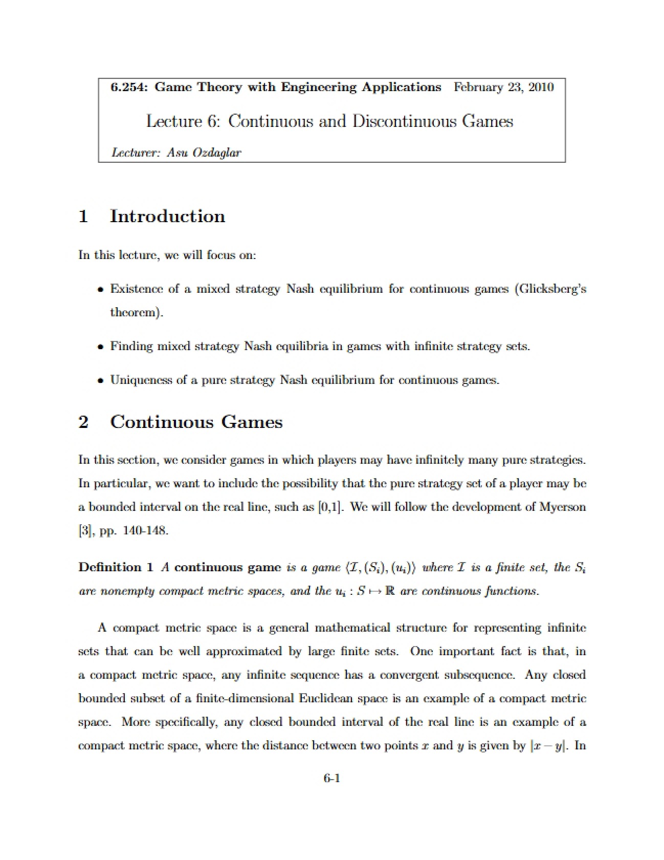 Games: Discontinuous and Continuous