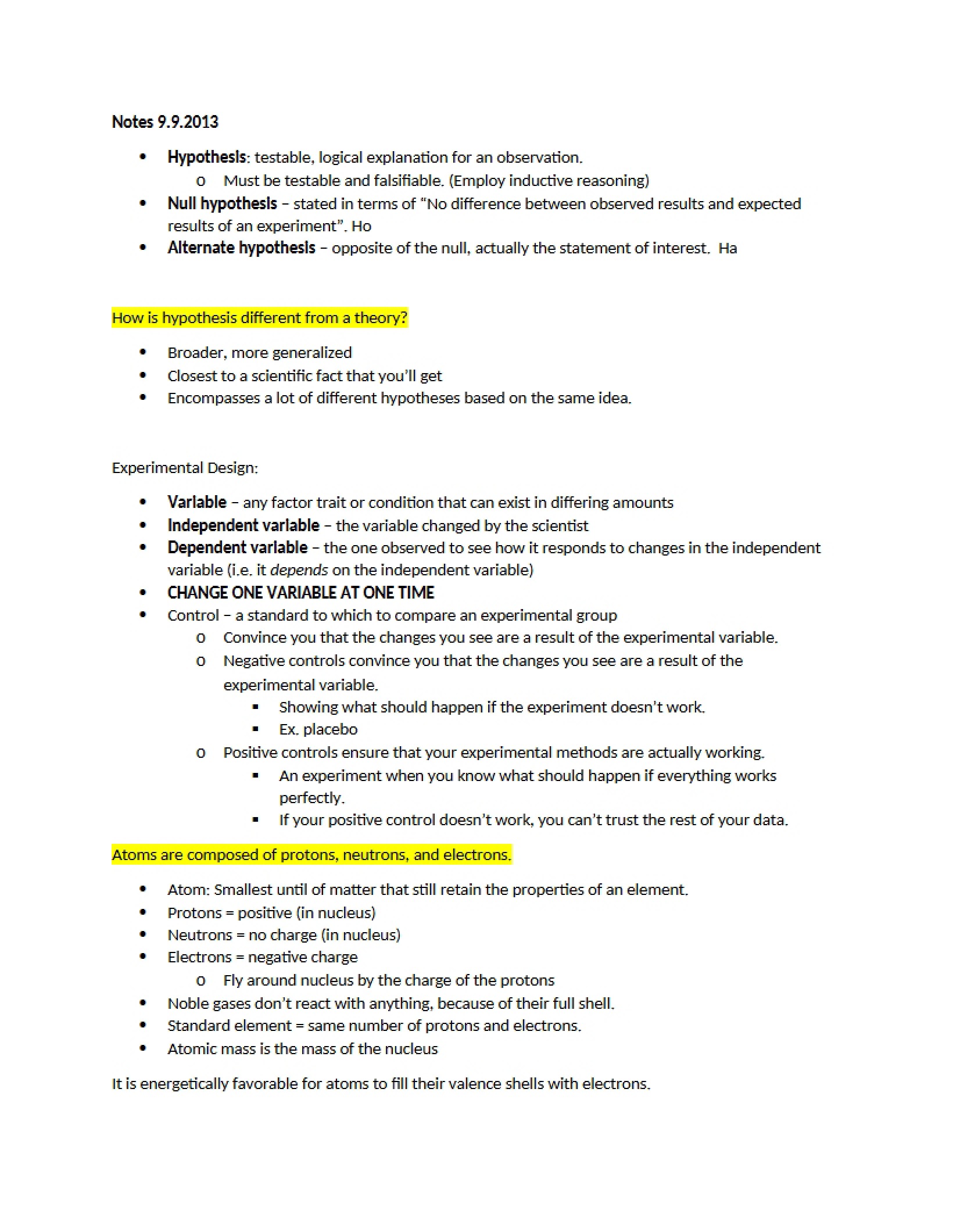 Formulating Hypotheses