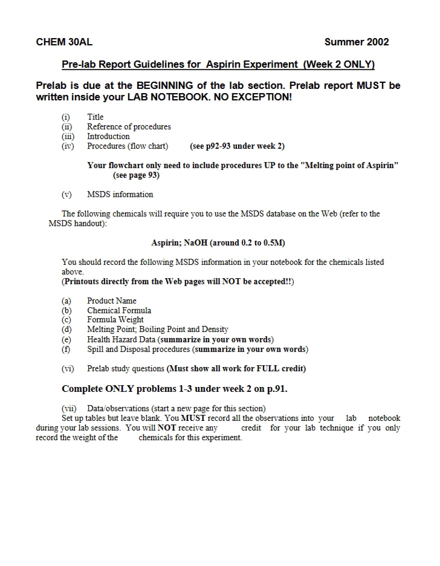 Experiment 10-2 Data