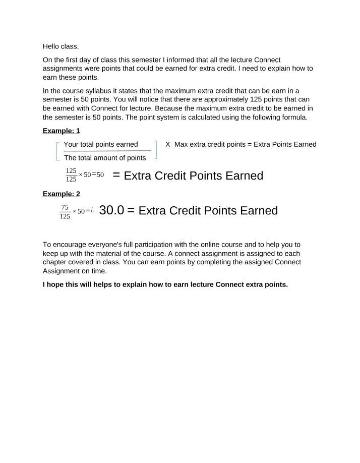 Maximizing Extra Points for Lecture Connect