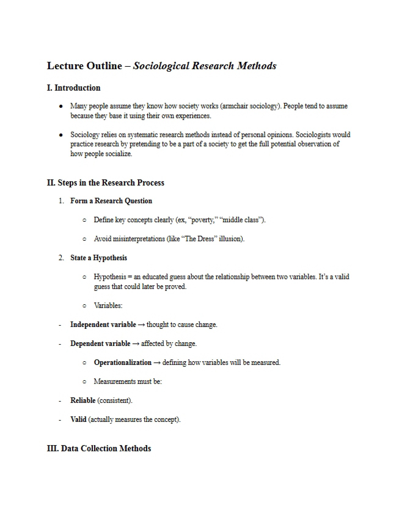 Research Methods in Sociology