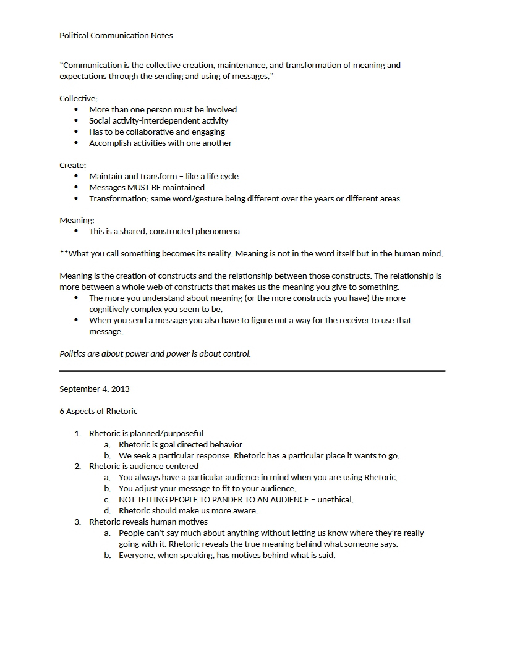 Political Comm Notes