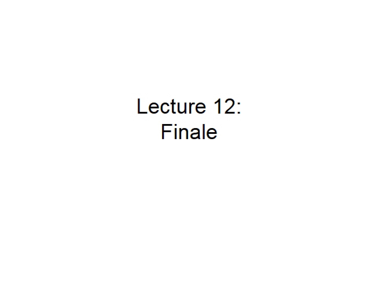 Class Lecture Notes