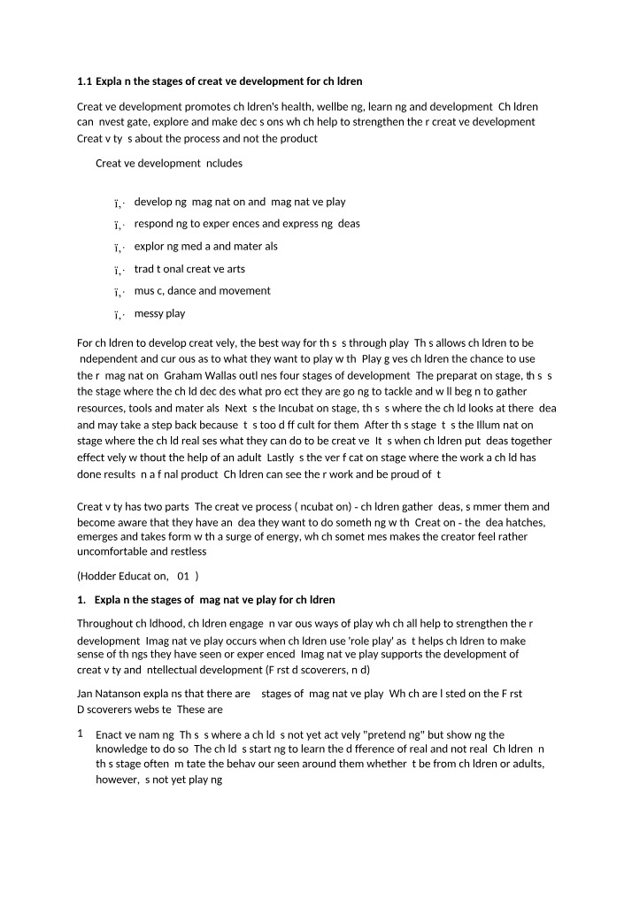 Stages of Creative Development in Children - Imaginative Play