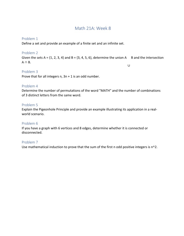 Week 8 Quiz - MATH 21A