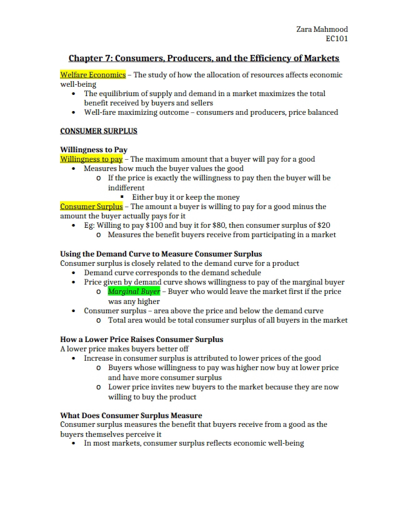 Chapter Seven Market Efficiency, Consumers, and Producers (Part 2)