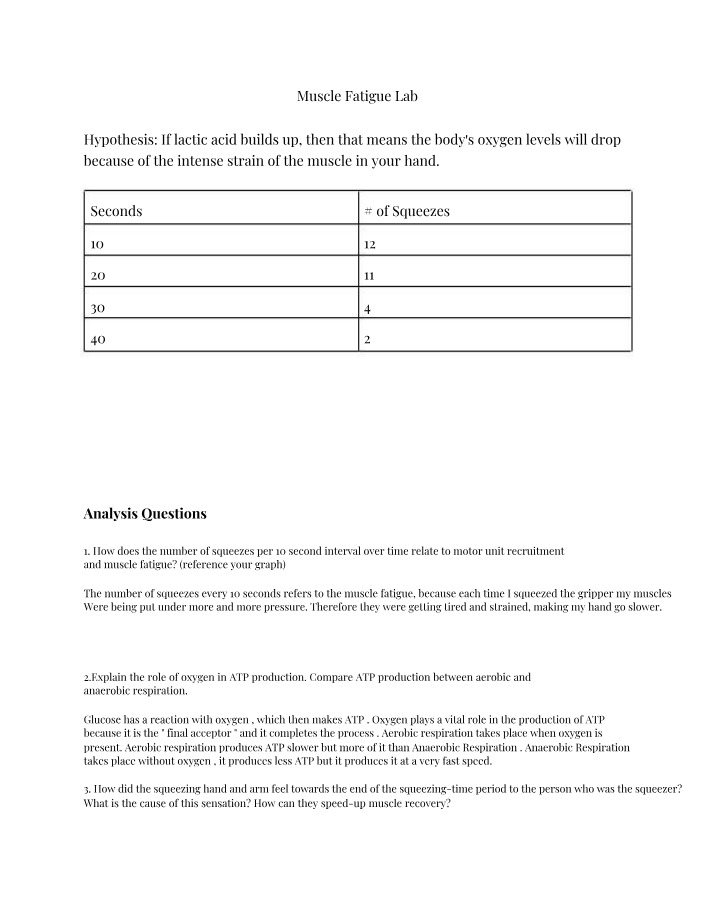 Lab on Muscle Fatigue