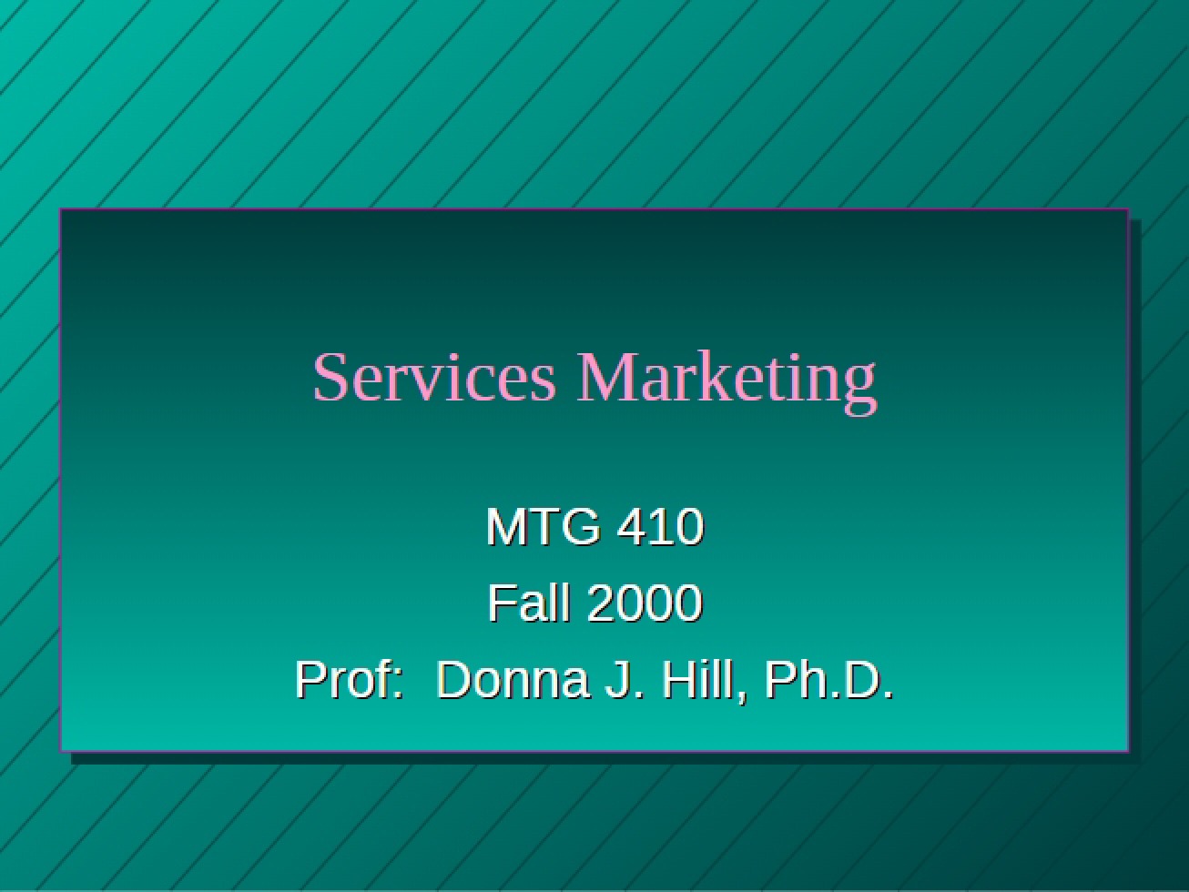 Defining Services
