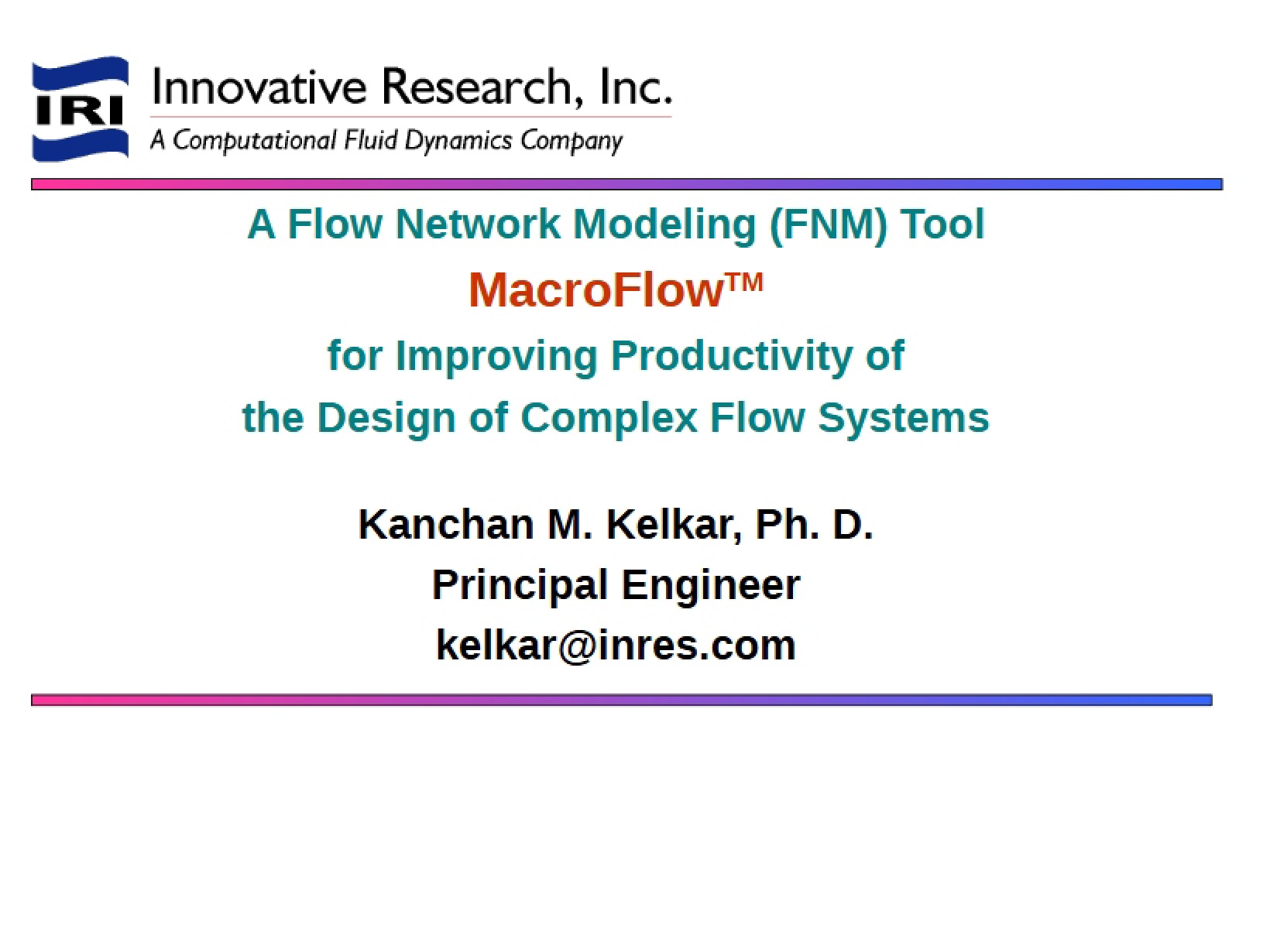 Tool for Flow Network Modeling (FNM)