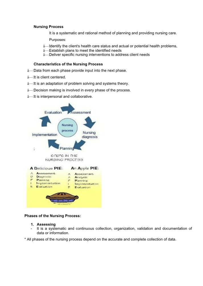 Nursing Process - Planning and Providing Care