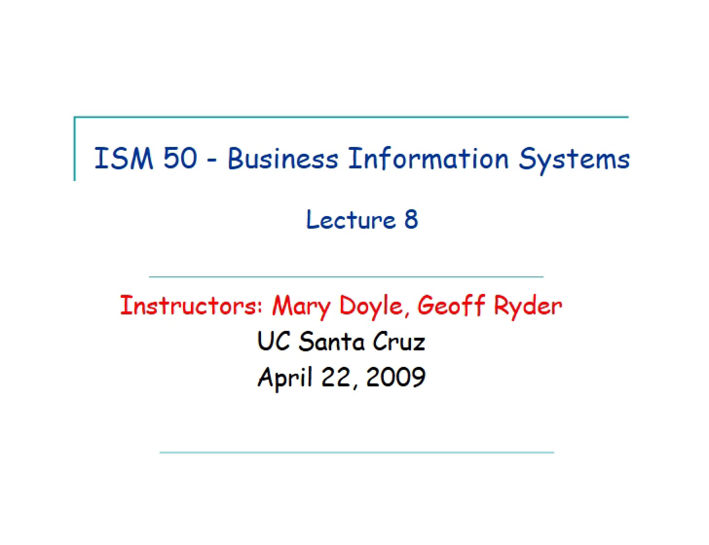 Presentation Slides for Lecture