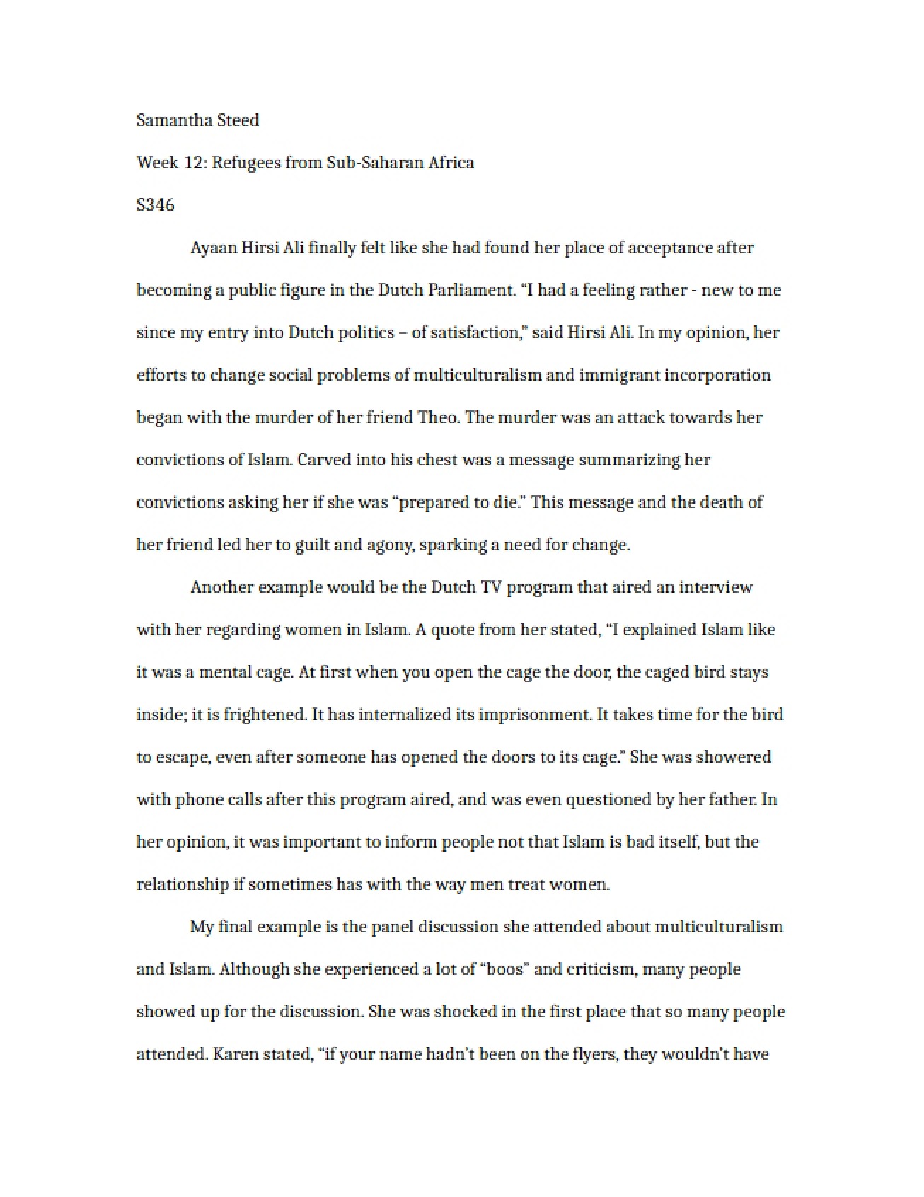 Journal for Week 12 (S346)