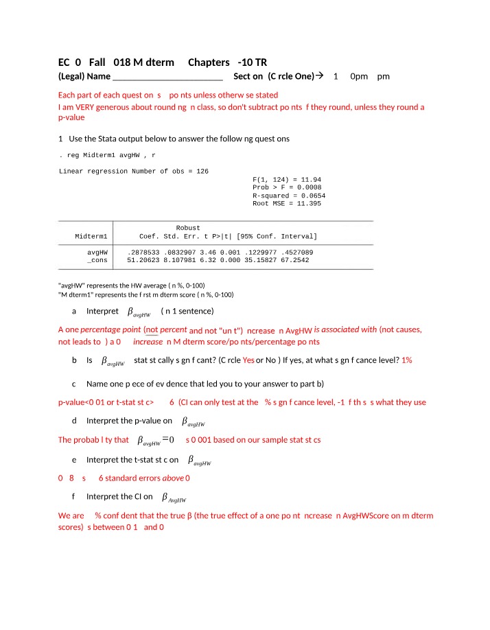 Fall 2018 Final Exam Chapters 4-10 with Answers