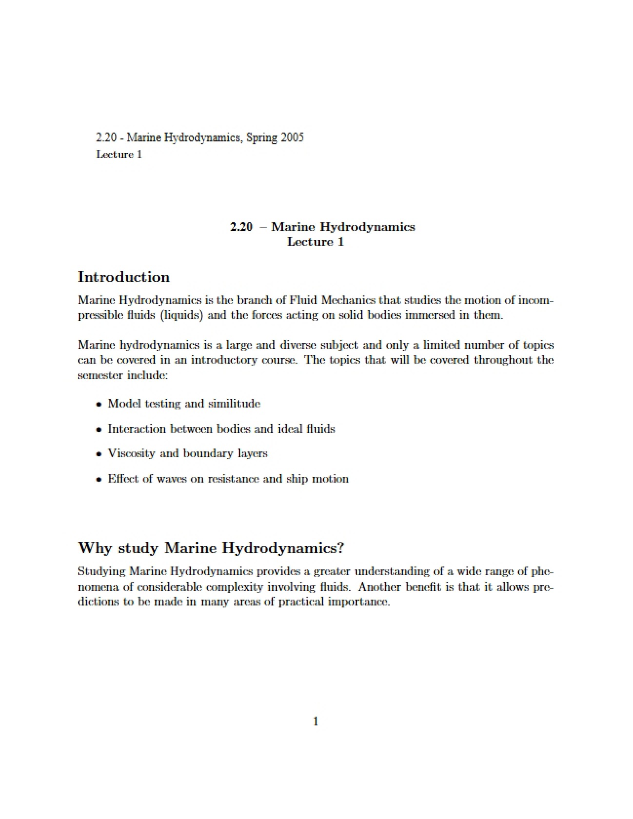 Hydrodynamics in Marine Systems