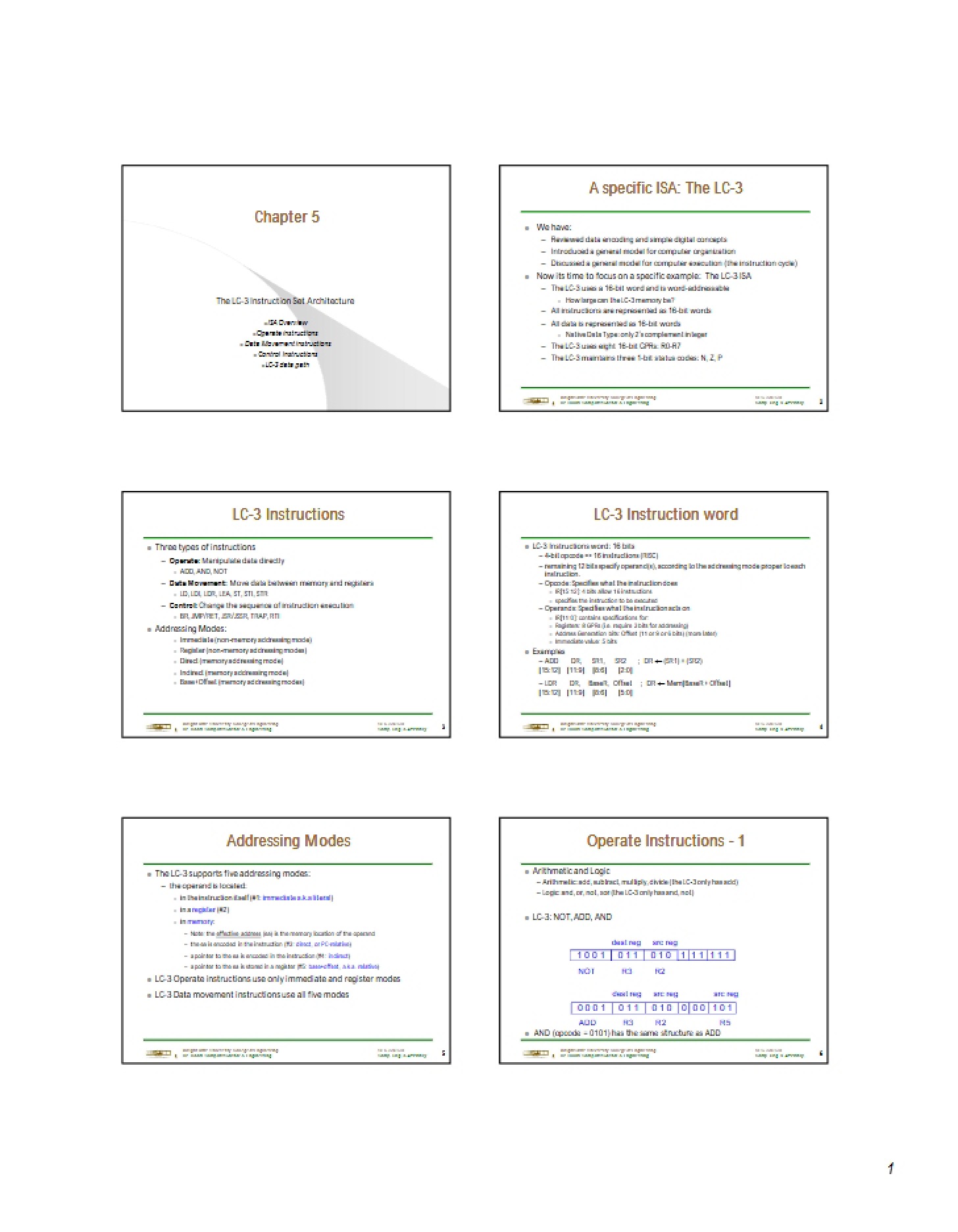 Notes from Lecture