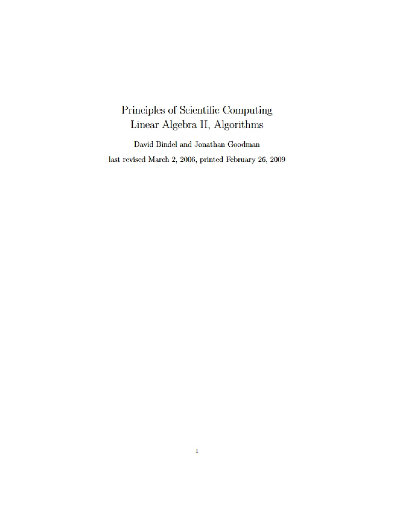 Linear Algebra II and Algorithms