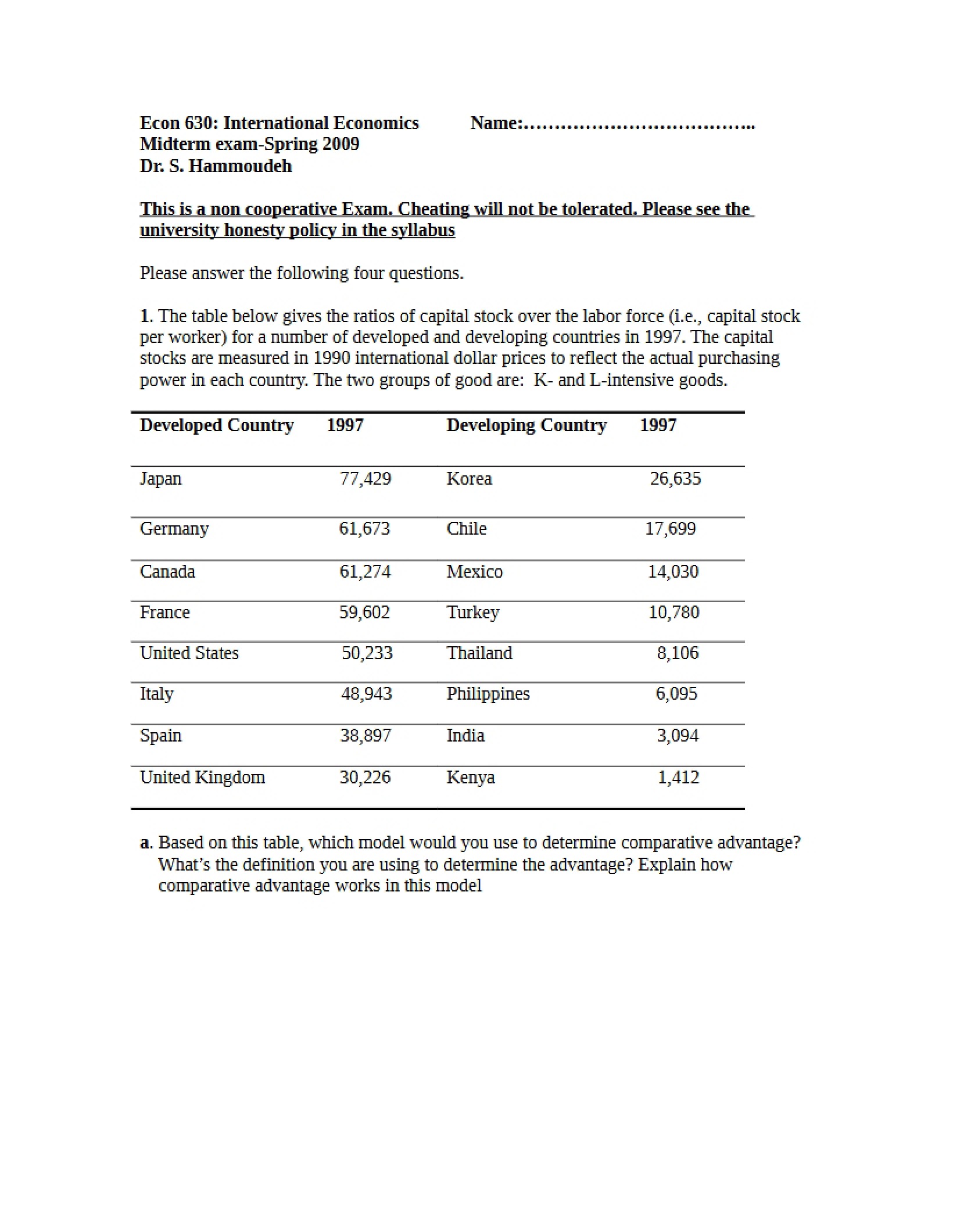 Spring 2009 Midterm Exam