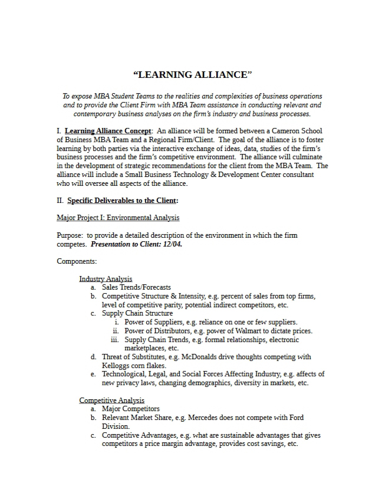 Implementation of Learning Alliance