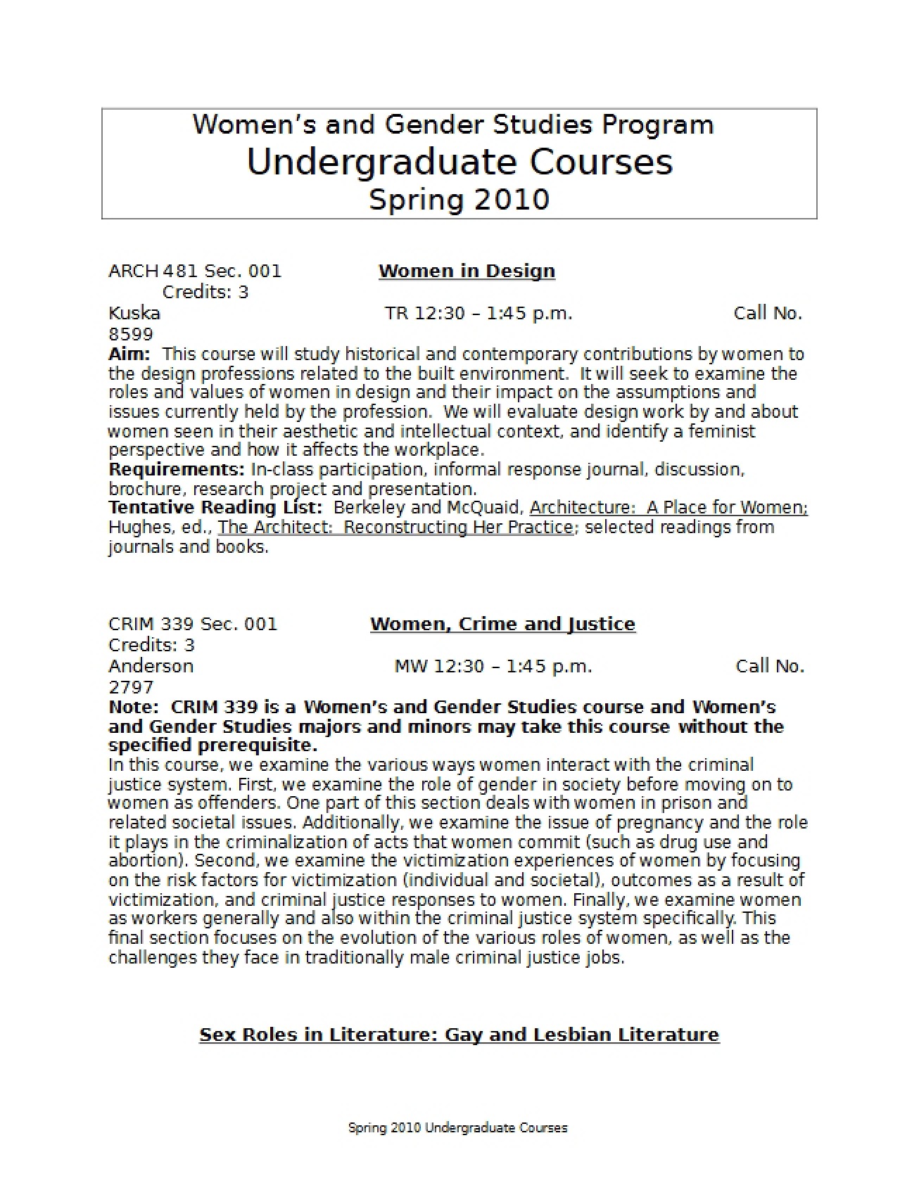 Women in Design Course Syllabus