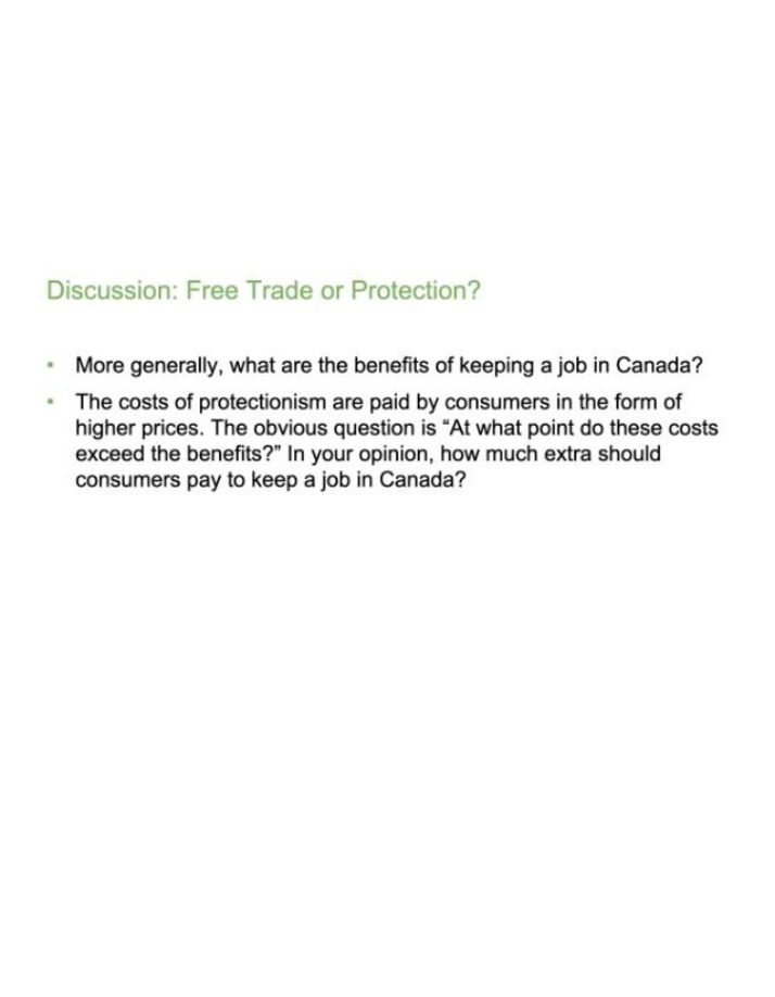 Weighing the Benefits of Keeping a Job - Free Trade vs Protection