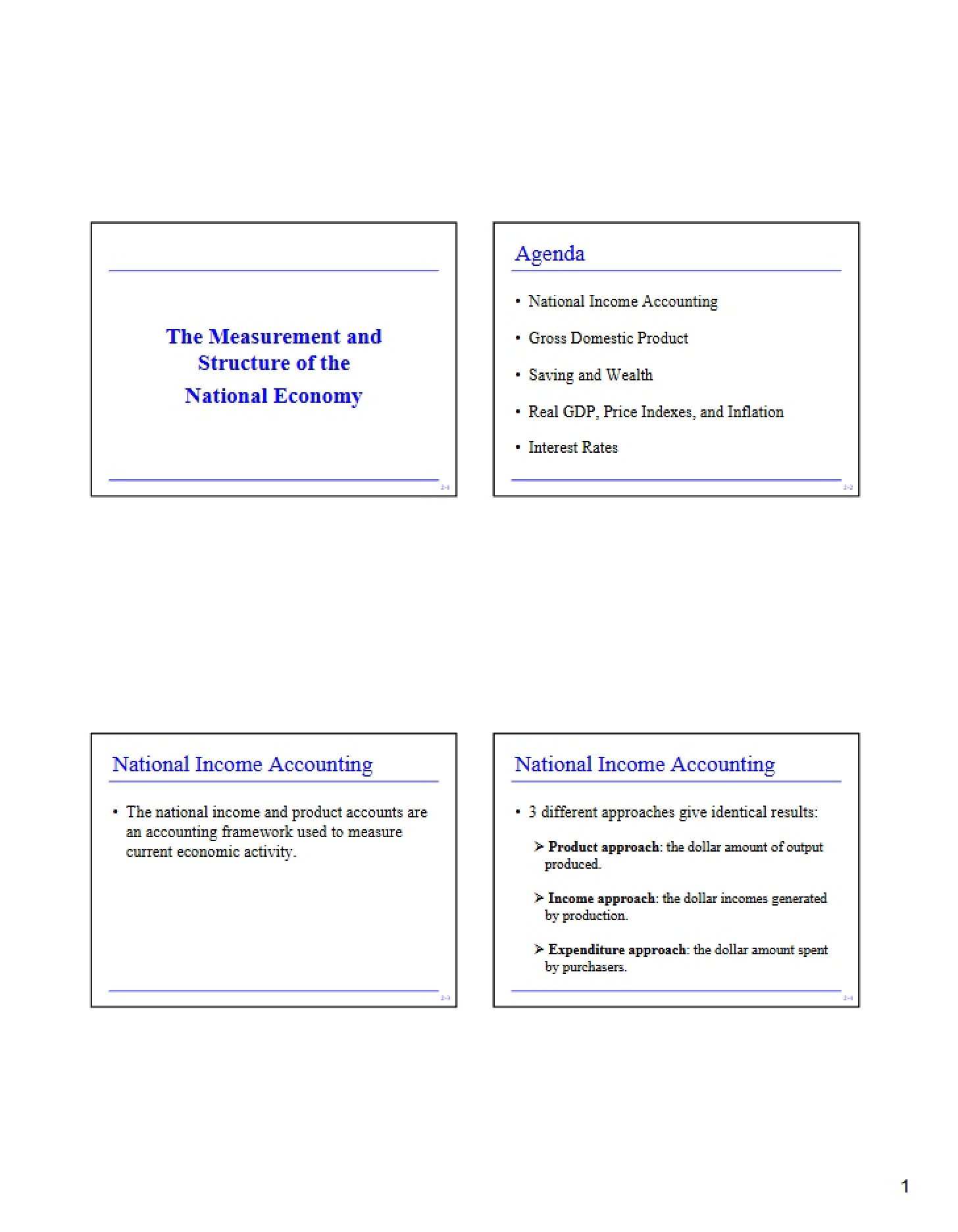 National Economy Structure and Measurement