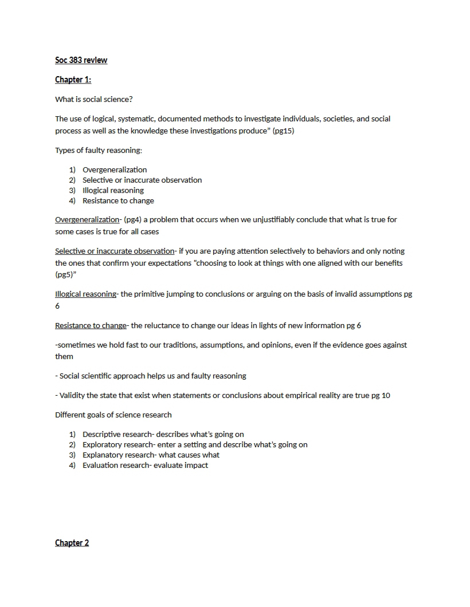 Notes for Chapters 1 through 6