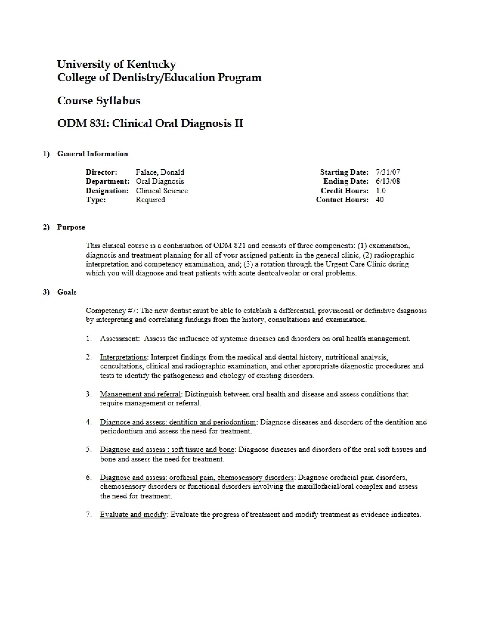 Syllabus for ODM 831