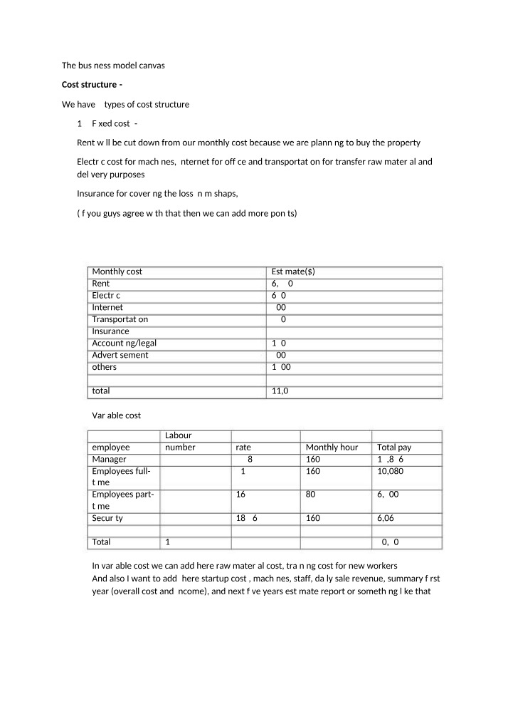 The Business Model Canvas - Cost Structure and Revenue Streams